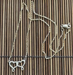 14k Double Heart Yellow Gold Necklace